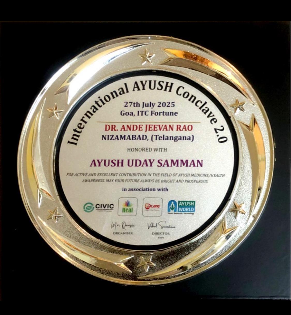 "Ayush Uday Samman" award 
