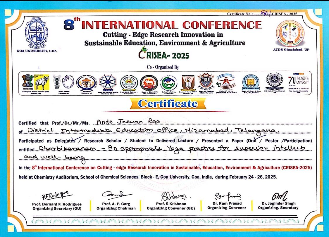 Certificate of paper presentation-CRISEA-2025