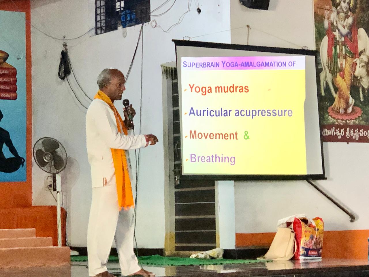 Power Point Presentation on "Super Brain Yoga" at Radha Krishna High School, Arya Samaj, Nizamabad.