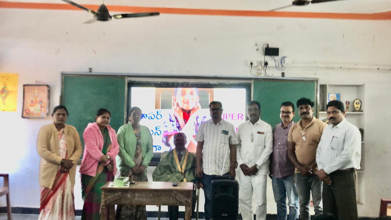 Felicitation by HM & Staff - Workshop on Super Brain Yoga at Zilla Parishad High School, Suddulam, Dichpally Mandal.