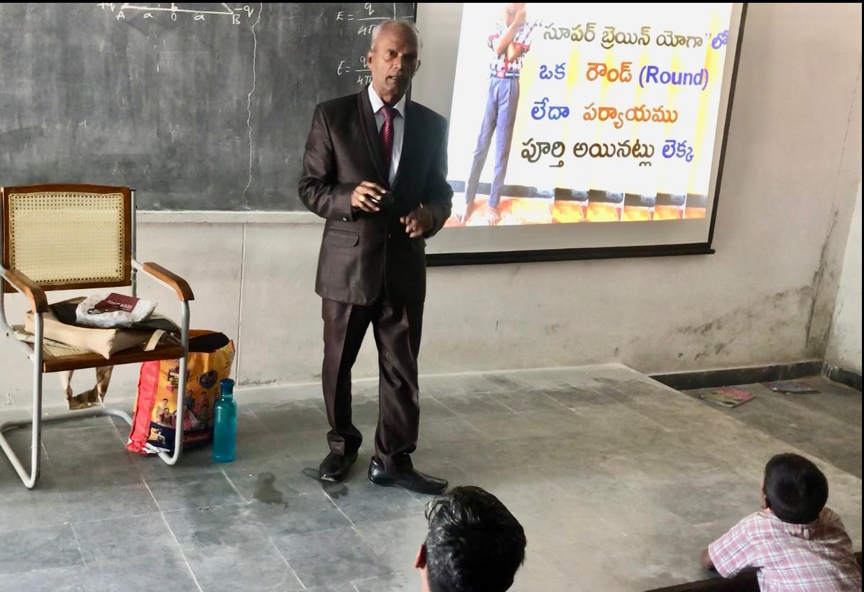 Power Point Presentation on Super Brain Yoga at Govt. Junior College, Srirangapur, Wanaparthi Dist.
