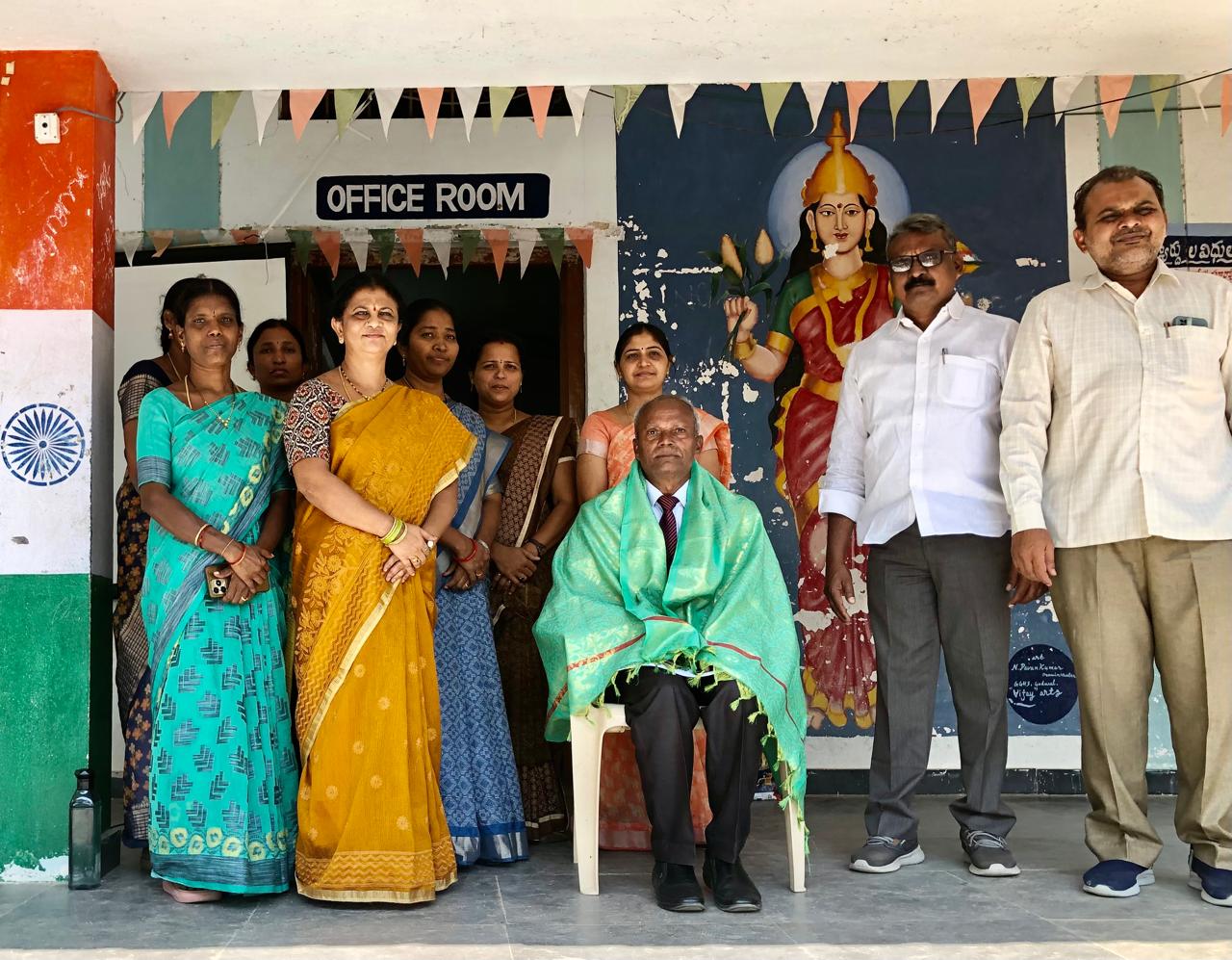 Felicitation by HM & Staff-Workshop on Super Brain Yoga at Govt. High School, Gadwal, Jogulamba-Gawal Dist.