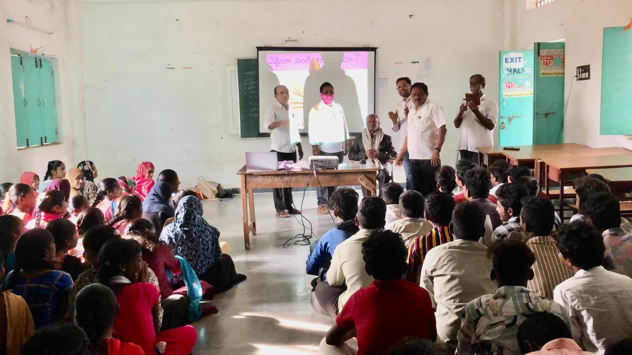 Felicitation by Principal & Staff - Workshop on Super Brain Yoga at Govt. Jr. College, Alampur, Jogulamba-Gadwal Dist.