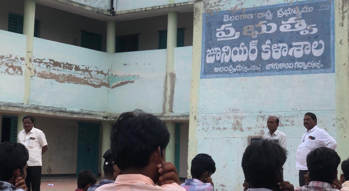 Students performed 14 rounds of Super Brain Yoga - Workshop on Super Brain Yoga at Govt. Jr. College, Alampur, Jogulamba-Gadwal Dist.