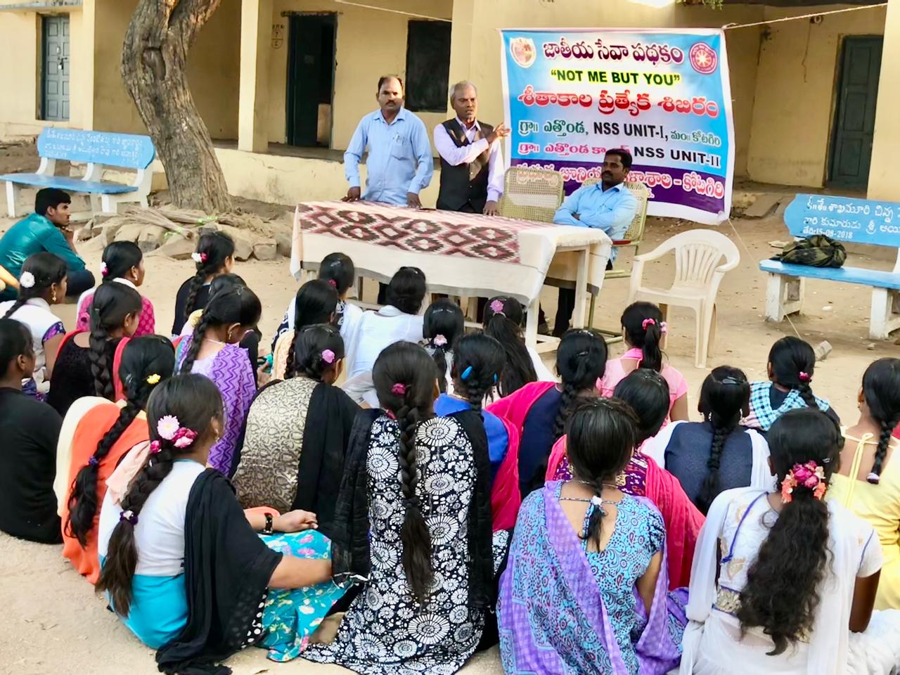 Awareness program on Super Brain Yoga at NSS Unit-I, Govt. Junior College, Kotagiri, Winter Special Camp Vill: Ethonda  on 13-01-2019