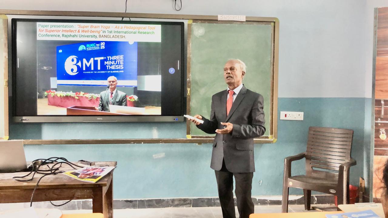 Workshop on Super Brain Yoga at Zilla Parishad Girls High School, Chinna Malla Reddy, Kama Reddy Dist.