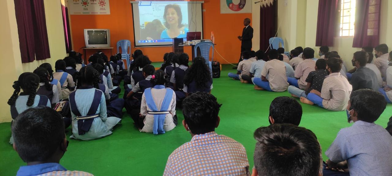Power Point Presentation on Super Brain Yoga at Zilla Parishad High School, Vailpur, Nizamabad Dist.