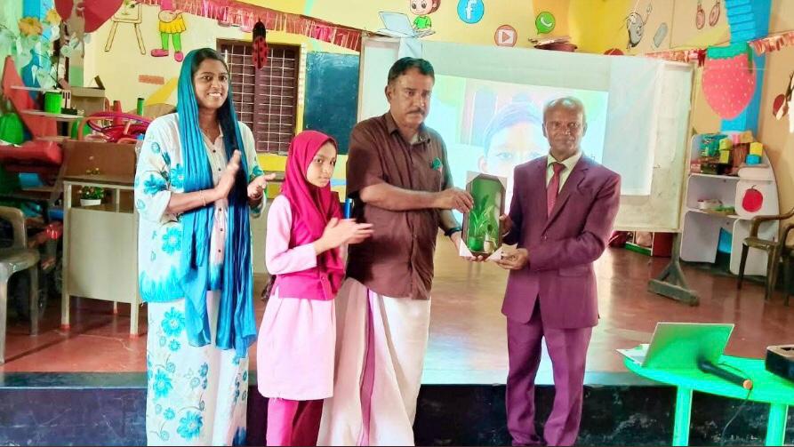 Felicitation -Workshop on Super Brain Yoga at Govt. L. P. School, Velleri, Ponnani, Malappuram Dist., Kerala state.