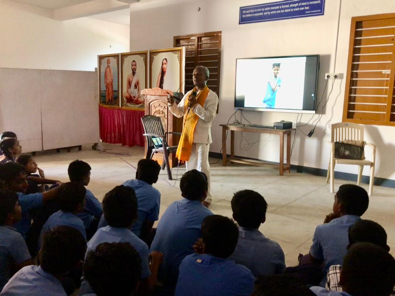 Workshop on Super Brain Yoga at Vivekananda Kendra Matric Higher Secondary School, Kanyakumari, Tamil Nadu state.