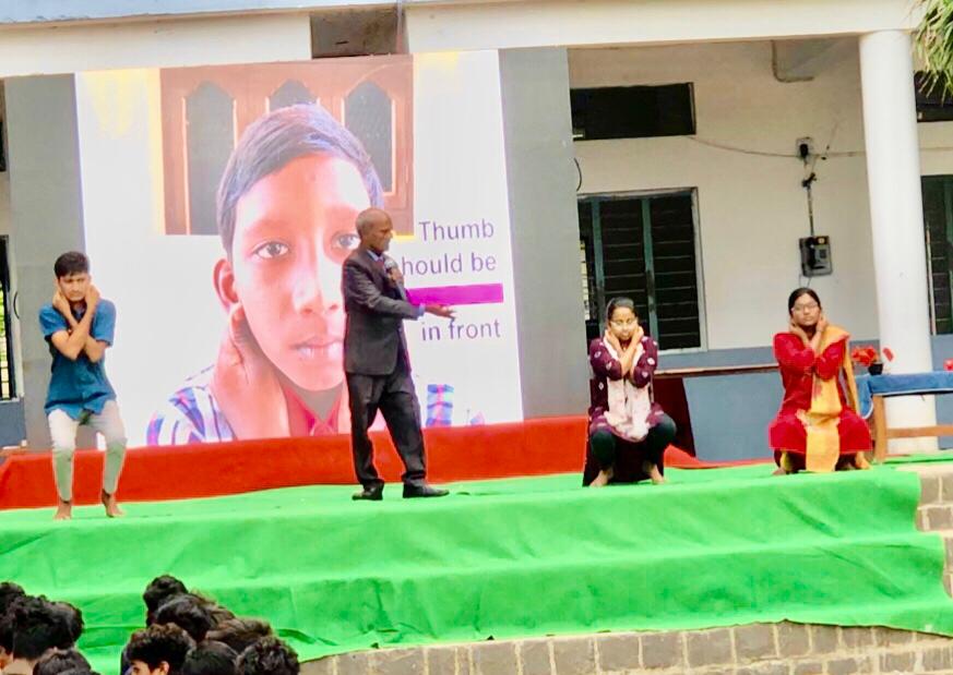 Demonstration on Super Brain Yoga - Part of Workshop on Super Brain Yoga at Vidya Vikas Junior College, Bodhan, Nizamabad Dist.
