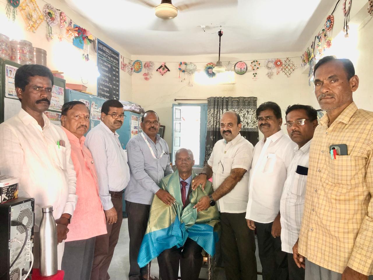 Felicitation by HM & Staff, Lions Club - Workshop on Super Brain Yoga at Govt. High School, Kotagalli, Shankar Bhavan, Nizamabad sponsored by Lions International, Nizamabad-Netha, Club No. 155665, Dist: 320 D.