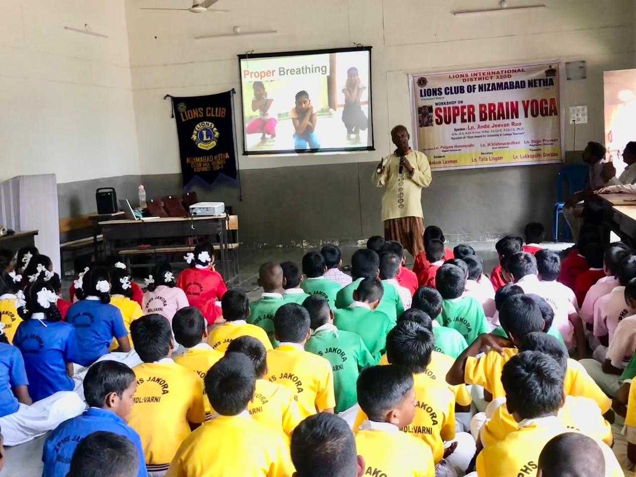 Power Point Presentation on Super Brain Yoga at Zilla Parishad High School, JAKORA, Varni Mandal, Nizamabad Dist.