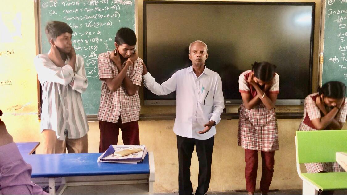 Demonstration on Super Brain Yoga - Workshop on Super Brain Yoga at Zilla Parishad High School, KESAEA, Medchal - Malkajgiri Dist.