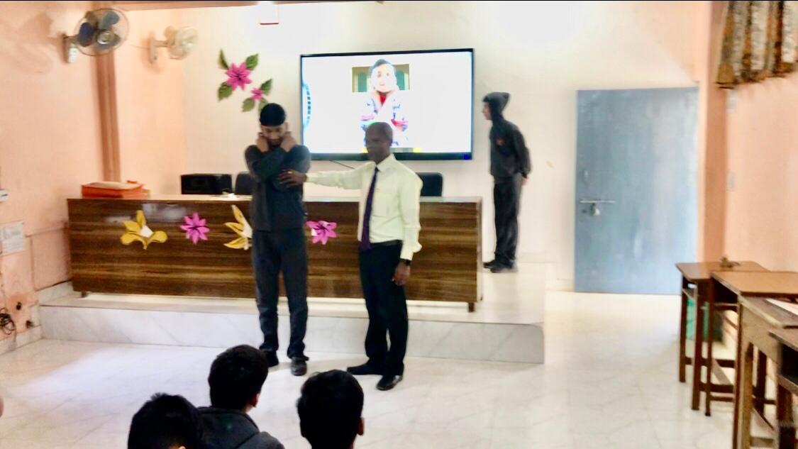 Demonstration on Super Brain Yoga at Kendriya Vidyalaya, FRI, Dehradun, Uttarakhand state.