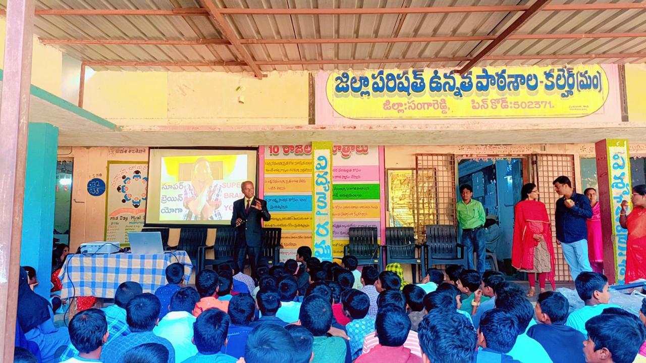 Super Brain Yoga at ZPHS, Kalhair, Sanga Reddy Dist.