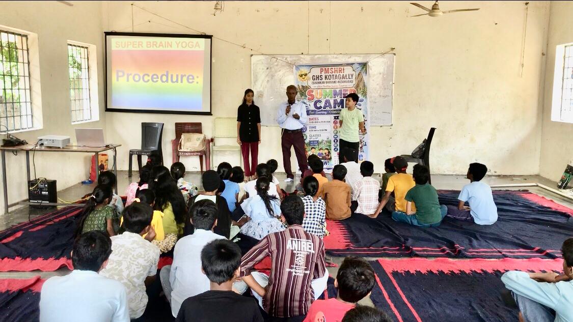 Workshop on Super Brain Yoga at Summer Camp, PM Sri Govt. High School, Kota Gally (Shankar Bhavan), Nizamabad on 16-05-2026.
