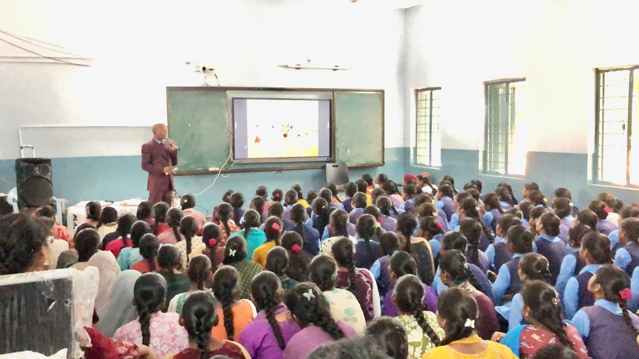 Workshop on Super Brain Yoga at Telangana Model School & Junior College, Gopal Pet, Nagireddy Pet Mandal, Kamareddy Dist., sponsored by International Lions Club of Nizamabad-Netha.