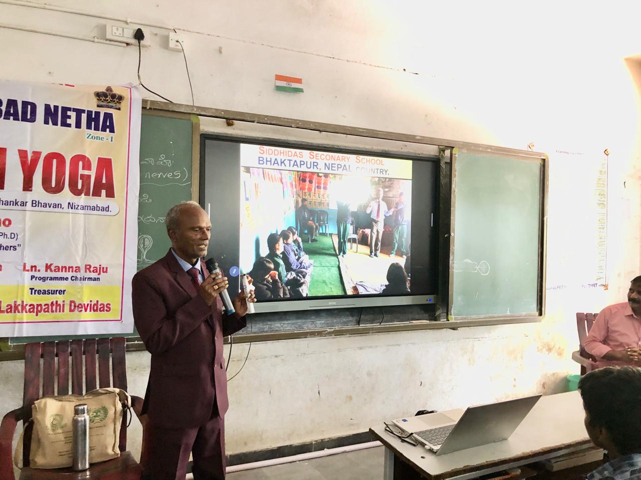 Workshop on Super Brain Yoga at Zilla Parishad High School, Gopalpet, Nagireddy Pet Mandal, Kamareddy Dist., sponsored by International  Lions Club of Nizamabad-Netha.